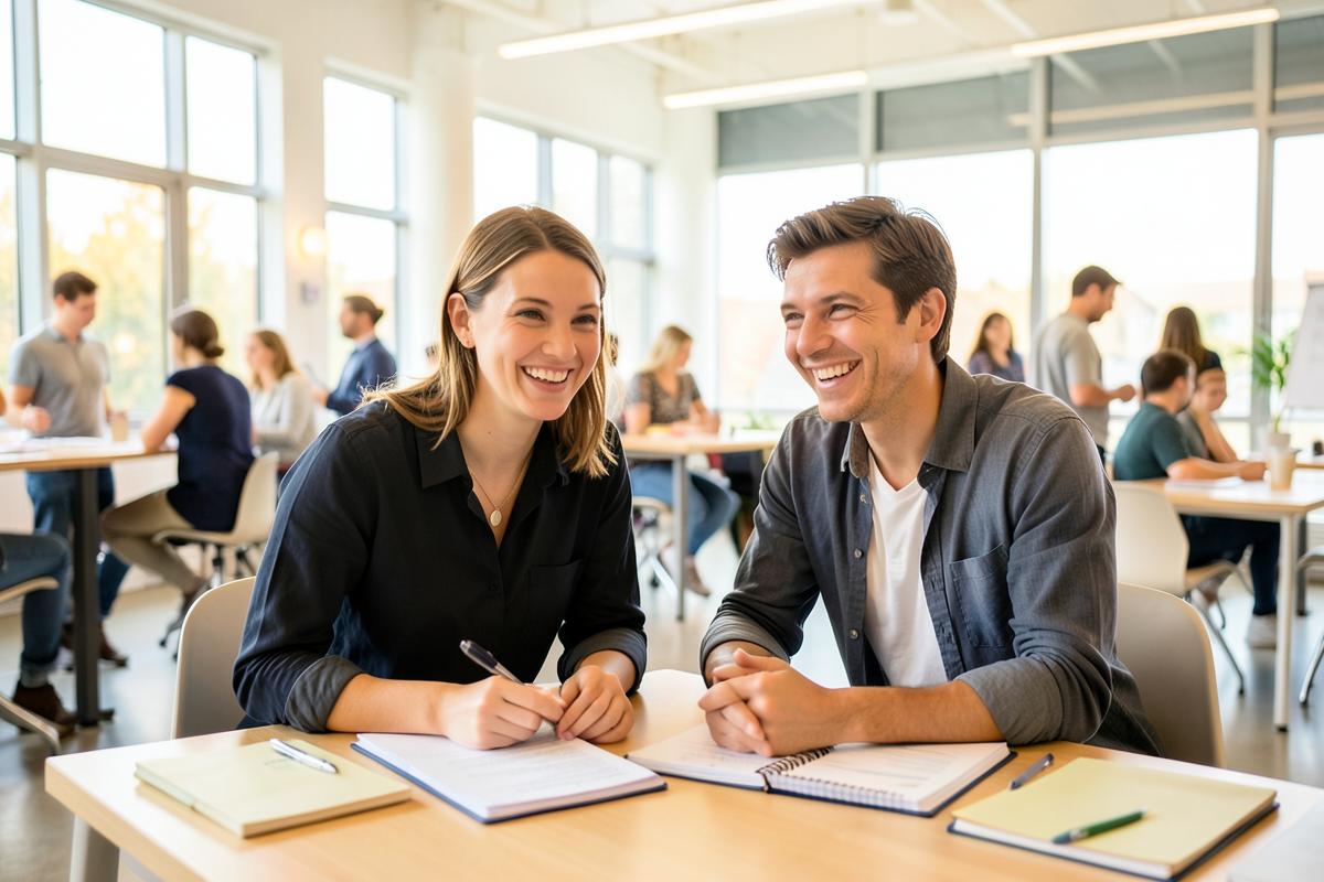 Dupla de participantes em workshop EBB